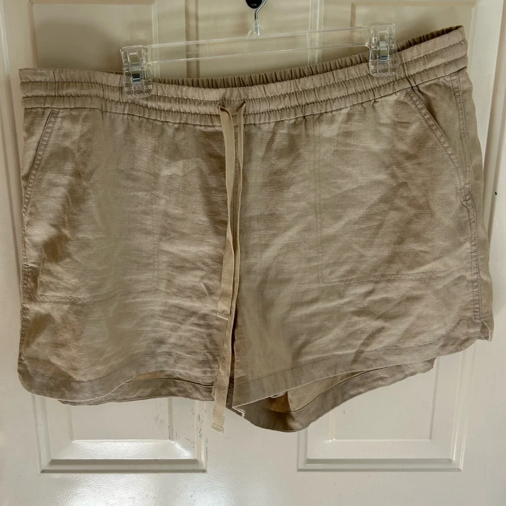 J. Crew Factory Linen Blend Drawstring Shorts - XL - Picture 2 of 5